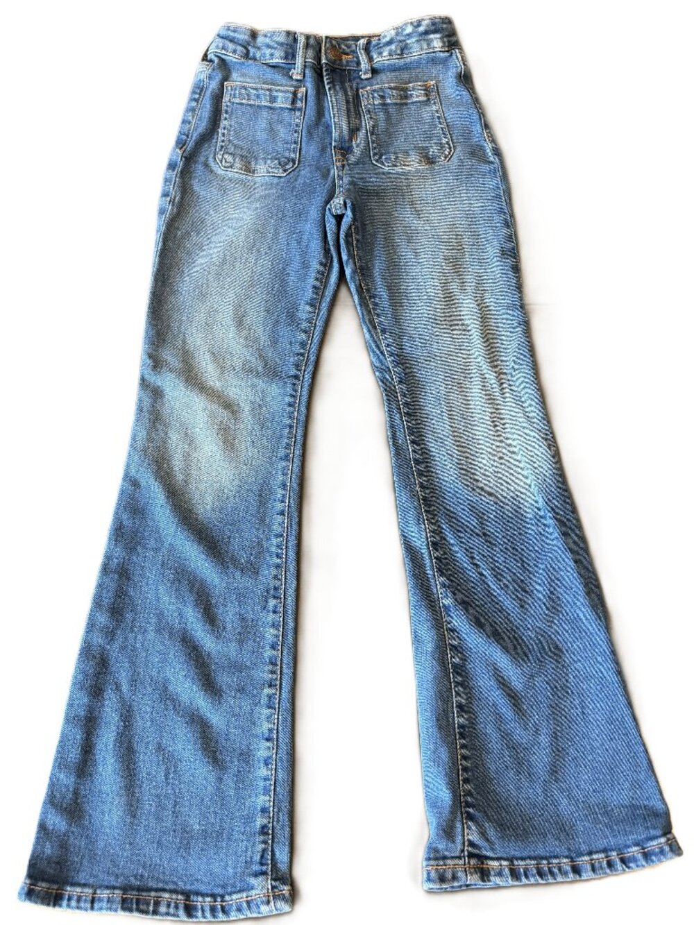 GAP Girls 70s Flare High Rise Jeans Medium Wash Denim Size 10